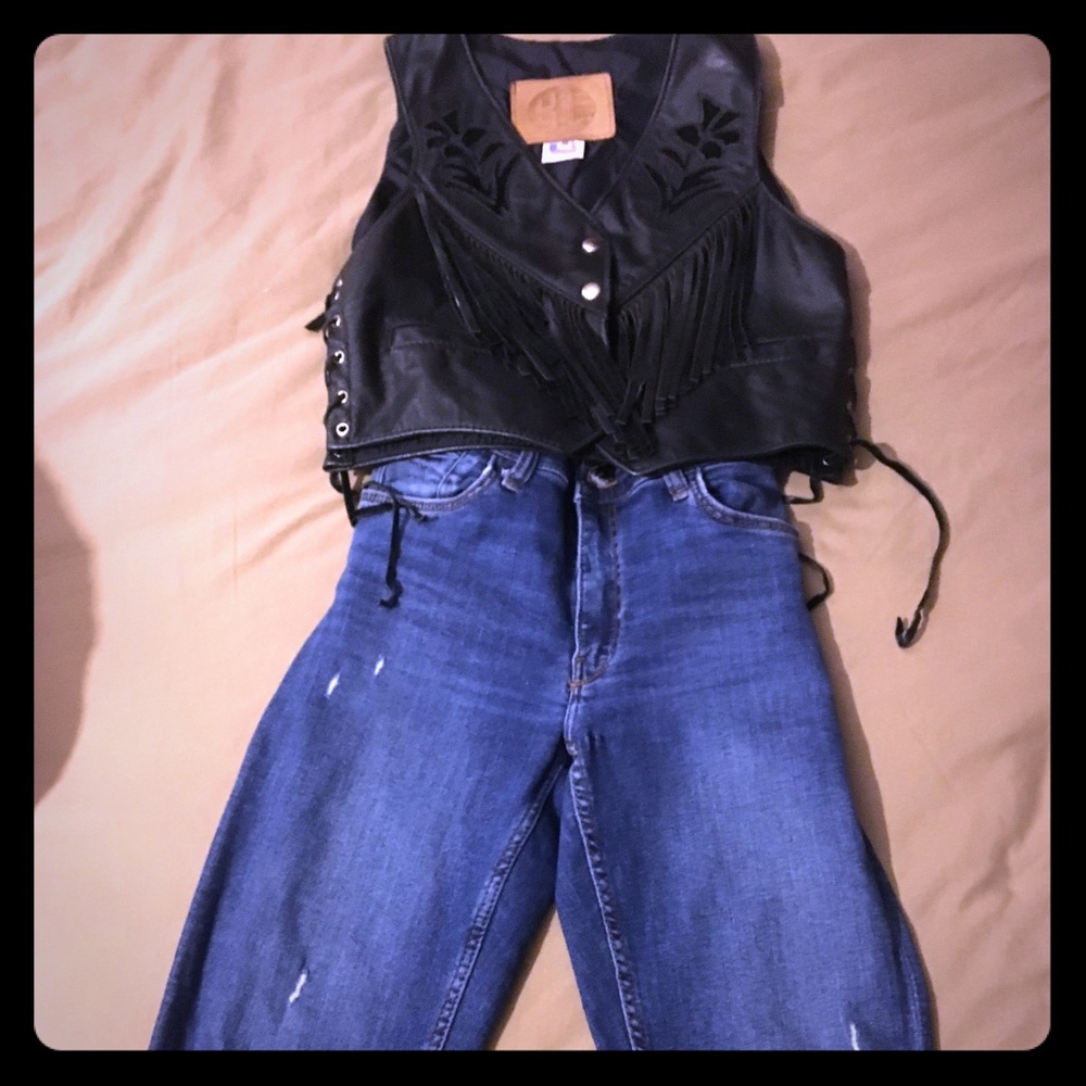 Real leather cowgirl vest